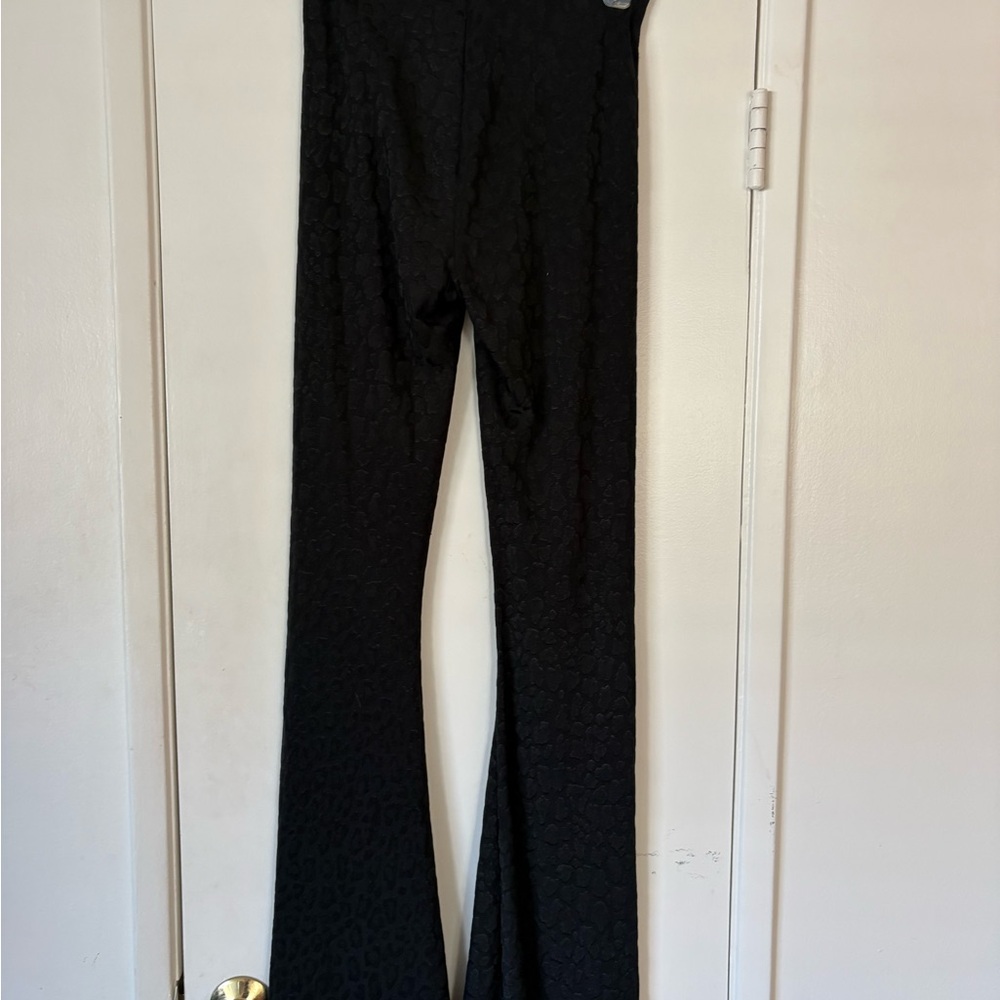 Show Me Your MuMu Black Leopard Bam Bam Bells Flare Pants Size Small - Picture 4 of 6